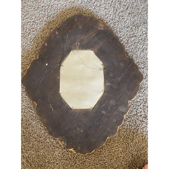 Peruvian Wall Mirror Octagonal Wood Frame Reverse Glass Painting birds flowers - Picture 13 of 16